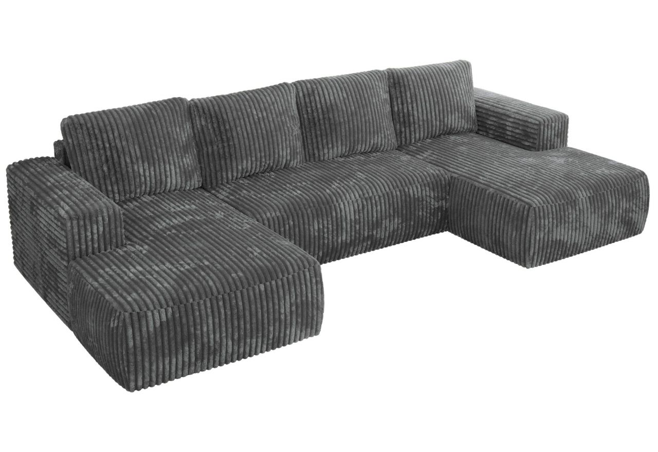 Narożnik TRENTINO U - uniwersalny - szary, sztruks