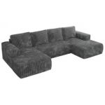 Narożnik TRENTINO U - uniwersalny - szary, sztruks