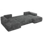 Narożnik TRENTINO U - uniwersalny - szary, sztruks