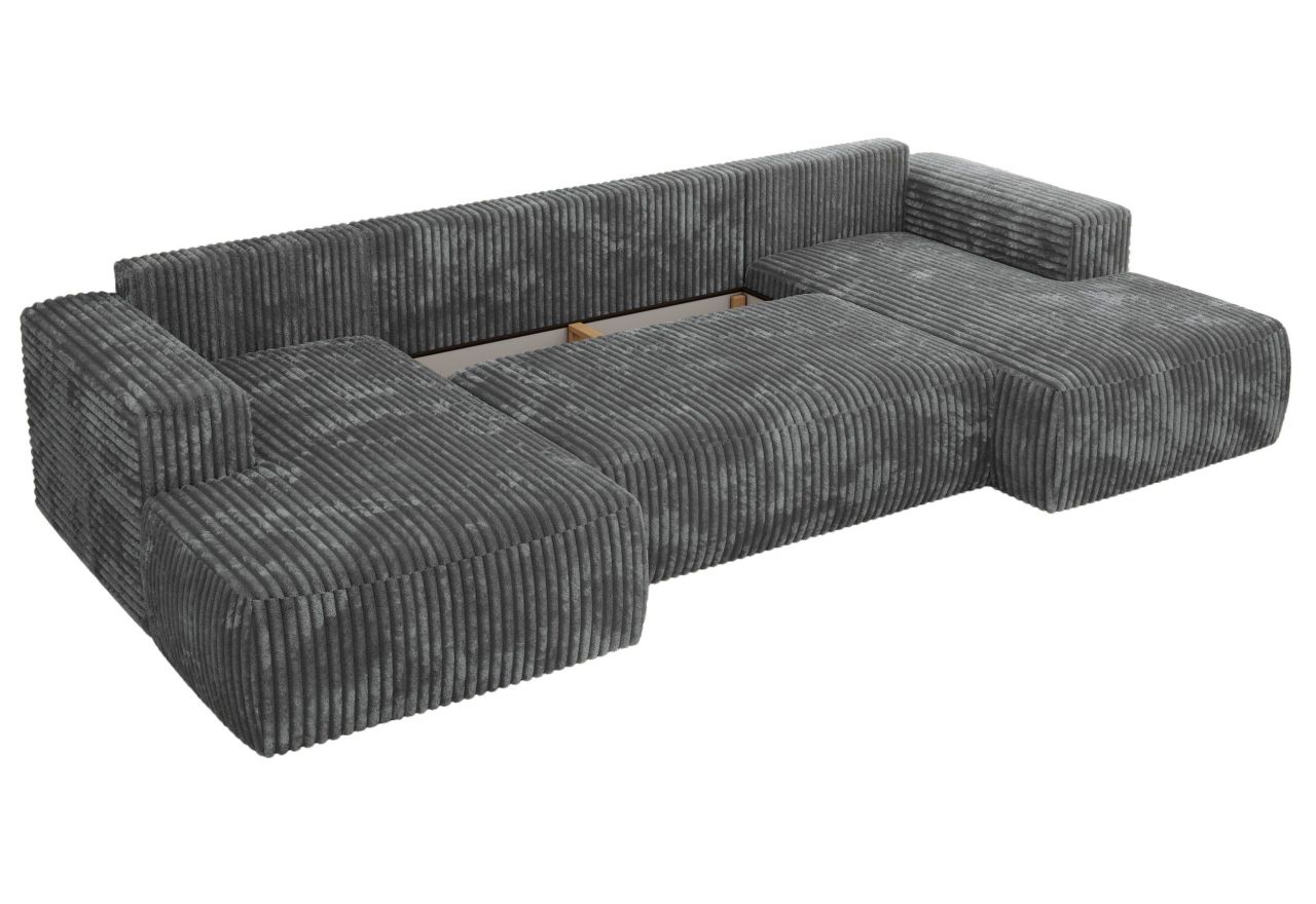 Narożnik TRENTINO U - uniwersalny - szary, sztruks