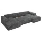 Narożnik TRENTINO U - uniwersalny - szary, sztruks