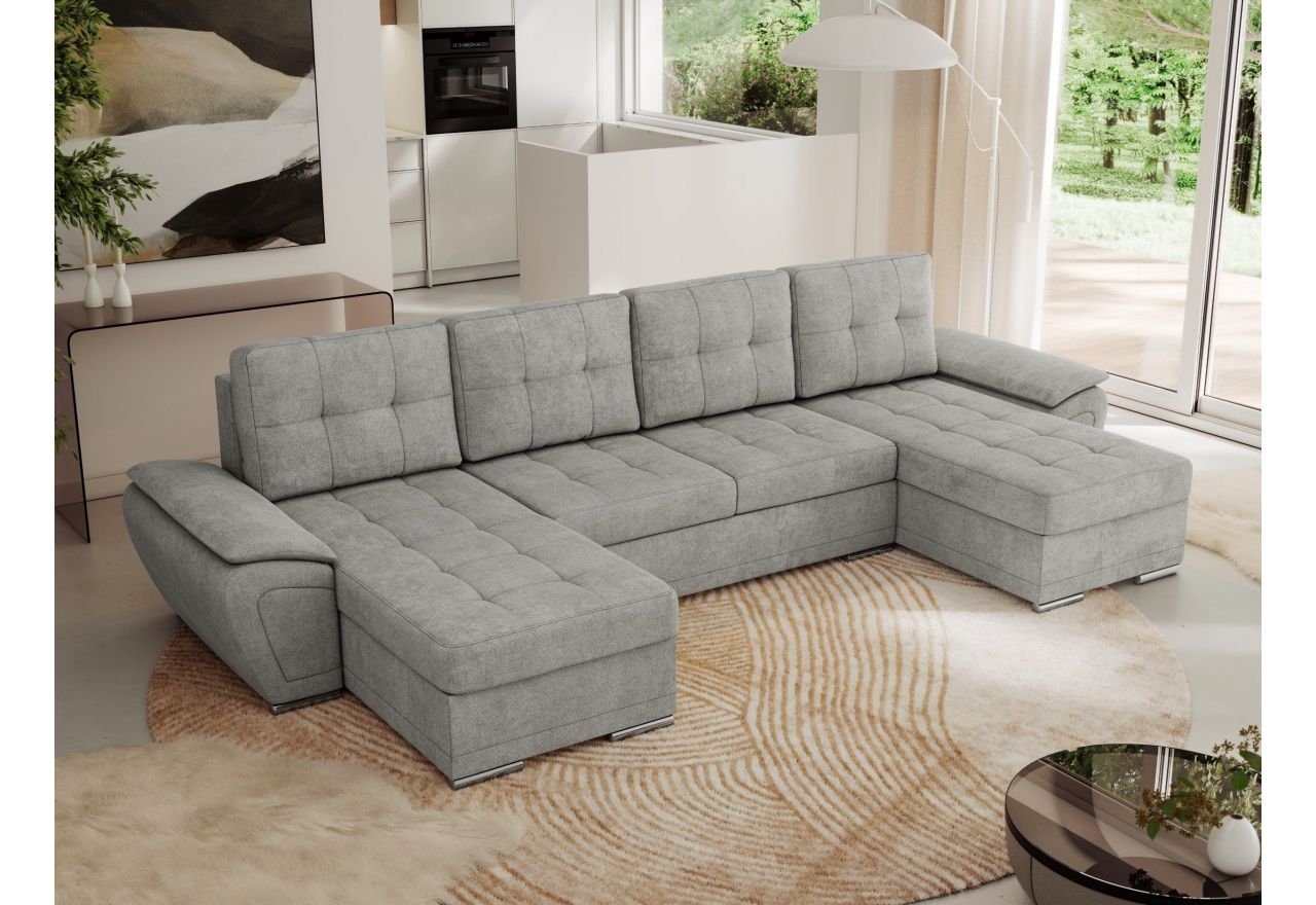 Narożnik UMBRIA U - uniwersalny - jasnoszary, struktura