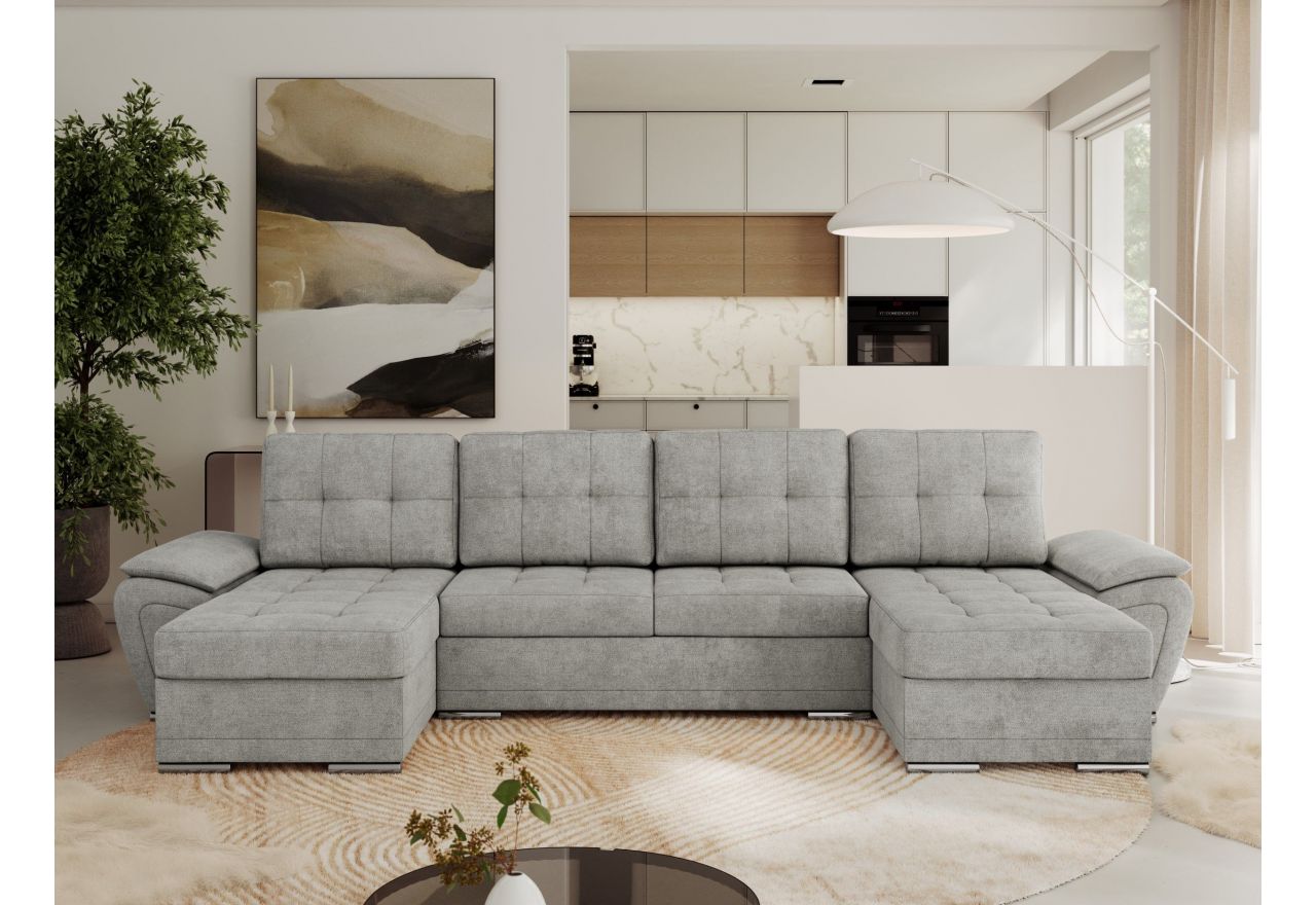 Narożnik UMBRIA U - uniwersalny - jasnoszary, struktura