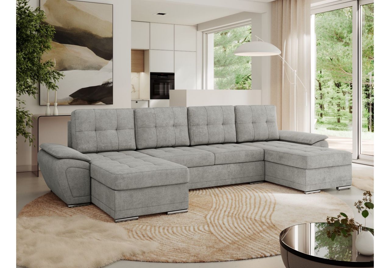 Narożnik UMBRIA U - uniwersalny - jasnoszary, struktura