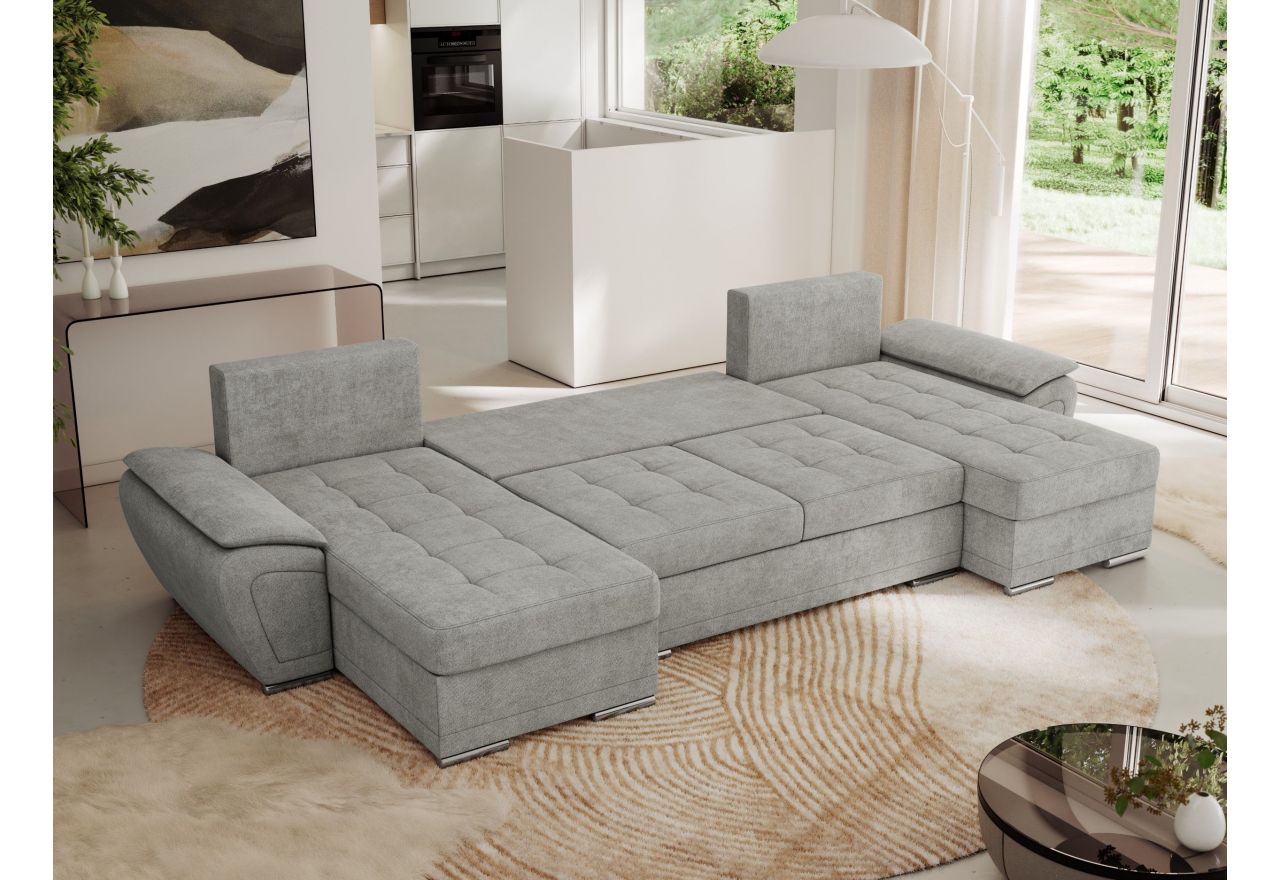 Narożnik UMBRIA U - uniwersalny - jasnoszary, struktura