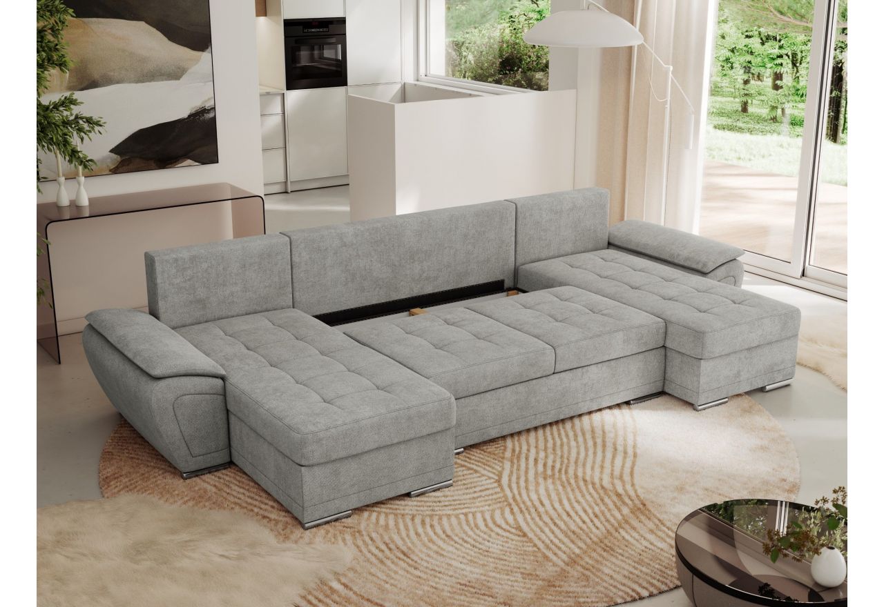 Narożnik UMBRIA U - uniwersalny - jasnoszary, struktura