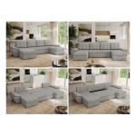 Narożnik UMBRIA U - uniwersalny - jasnoszary, struktura