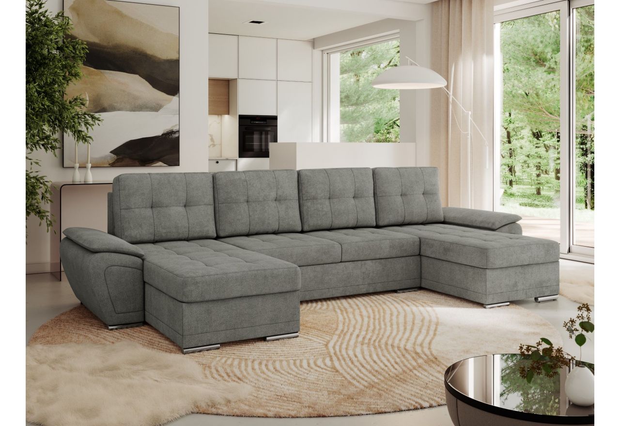 Narożnik UMBRIA U - uniwersalny - szary, struktura