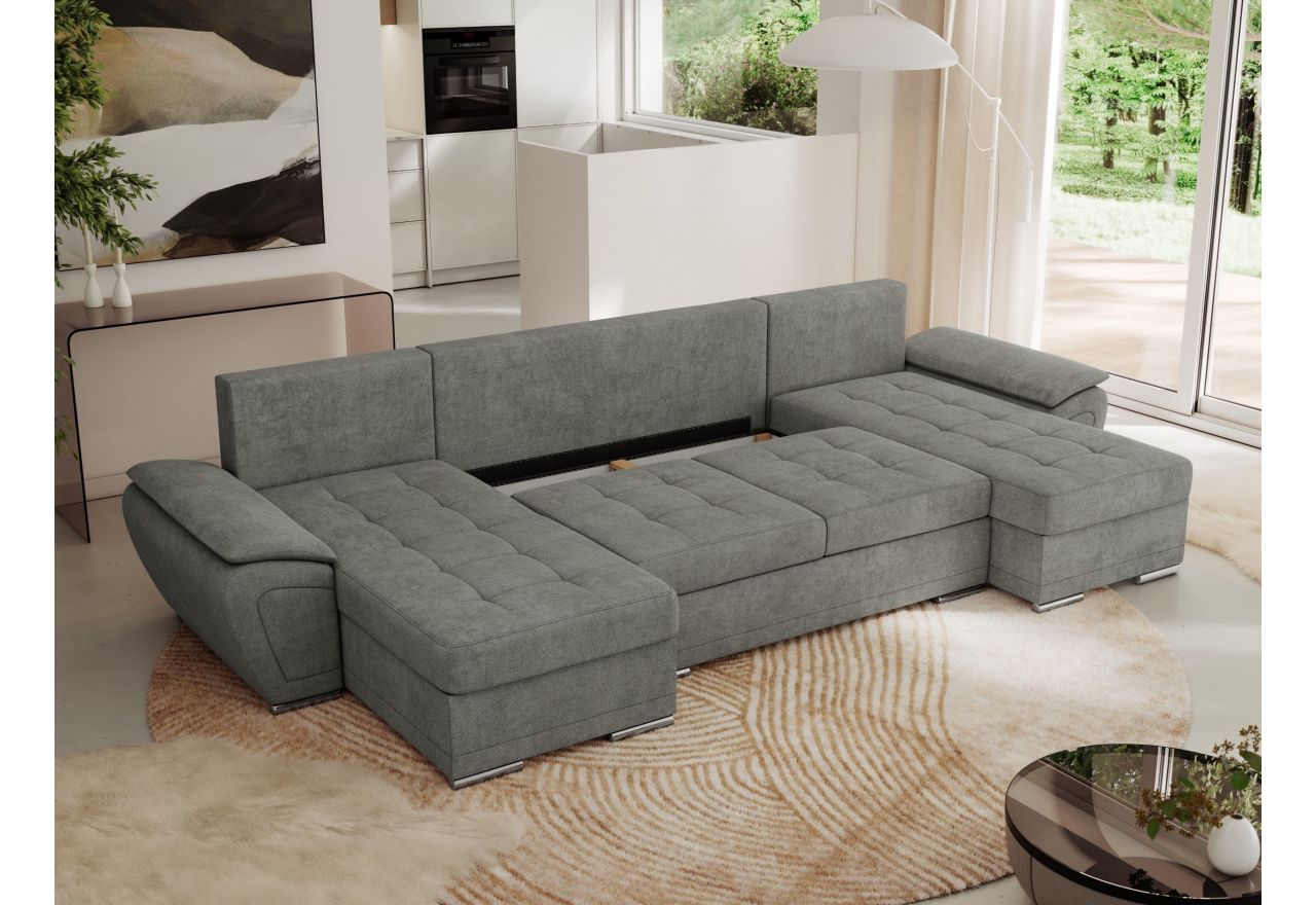 Narożnik UMBRIA U - uniwersalny - szary, struktura