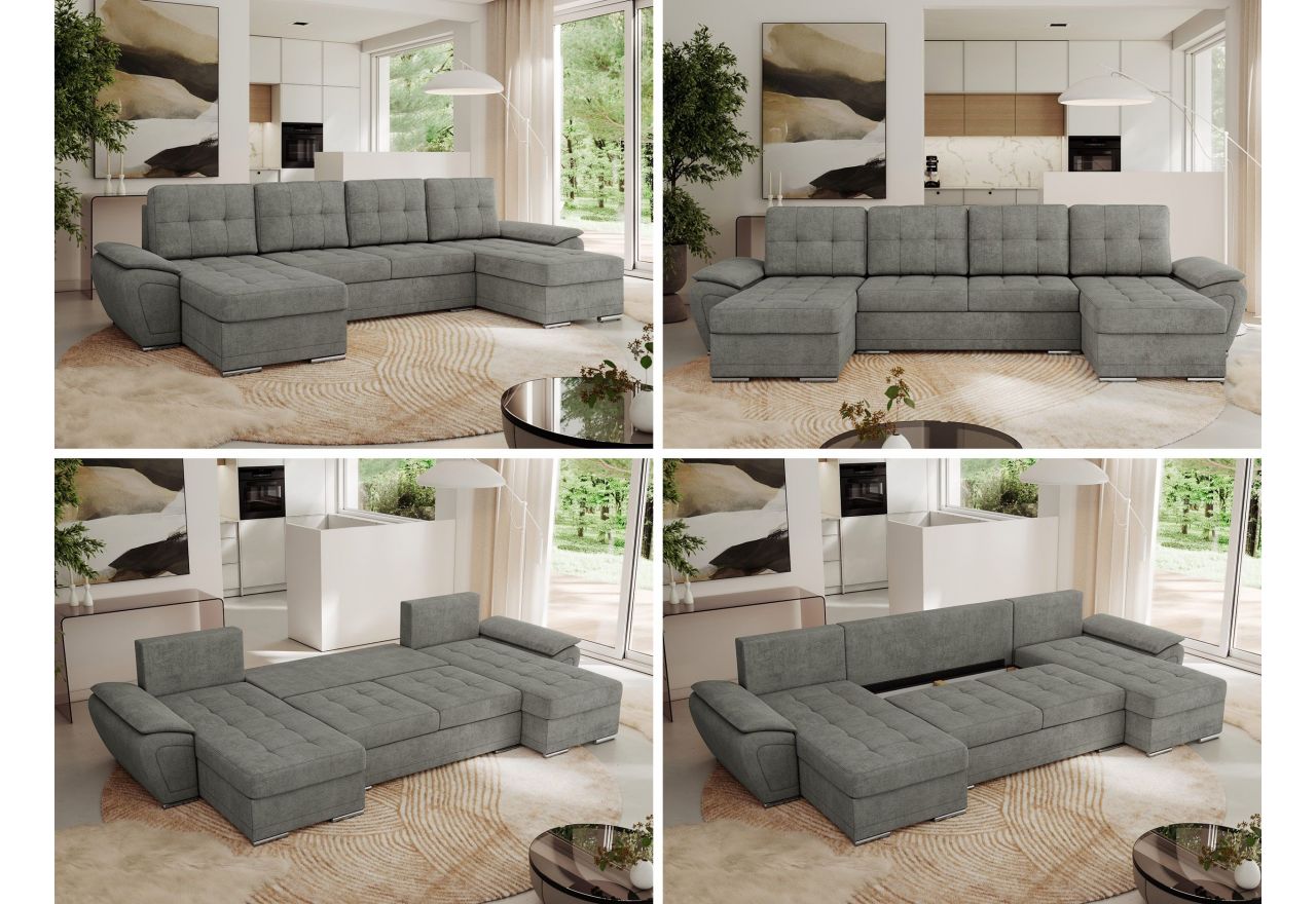 Narożnik UMBRIA U - uniwersalny - szary, struktura