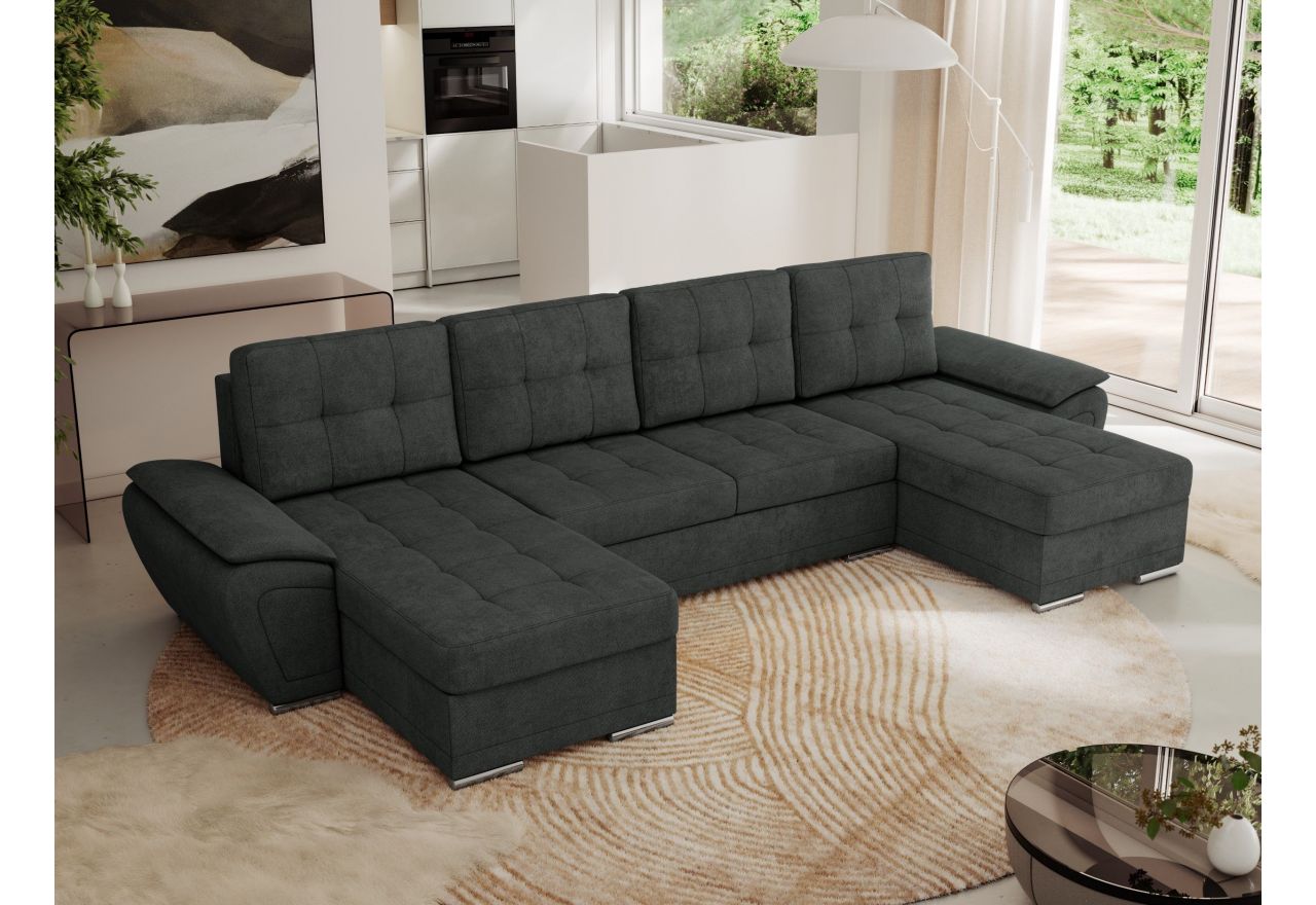 Narożnik UMBRIA U - uniwersalny - ciemnoszary, struktura