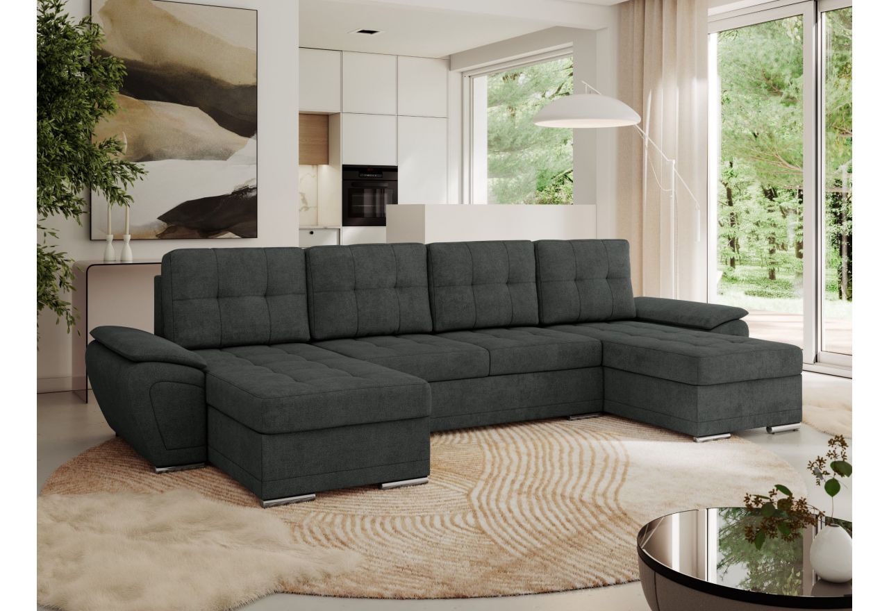 Narożnik UMBRIA U - uniwersalny - ciemnoszary, struktura