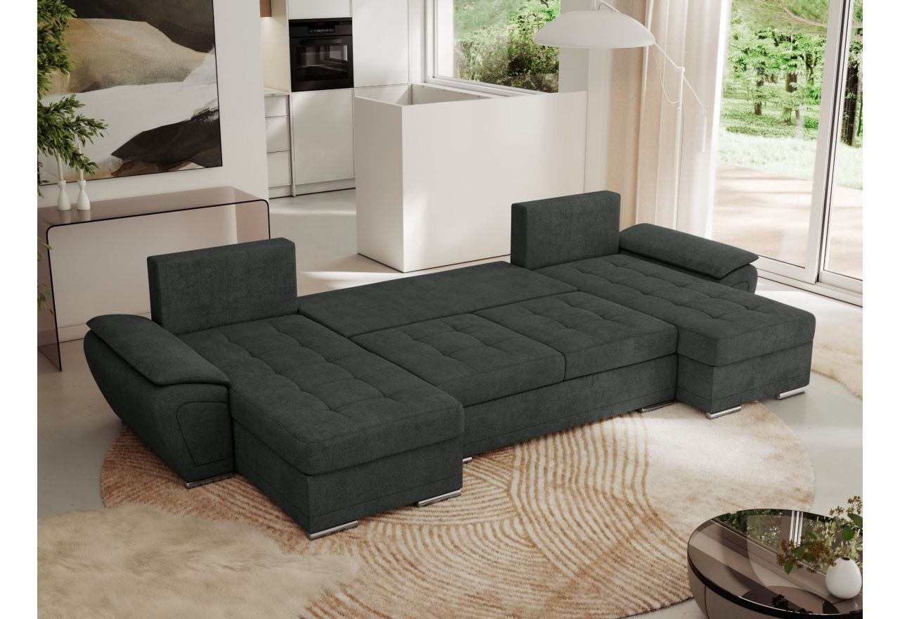 Narożnik UMBRIA U - uniwersalny - ciemnoszary, struktura