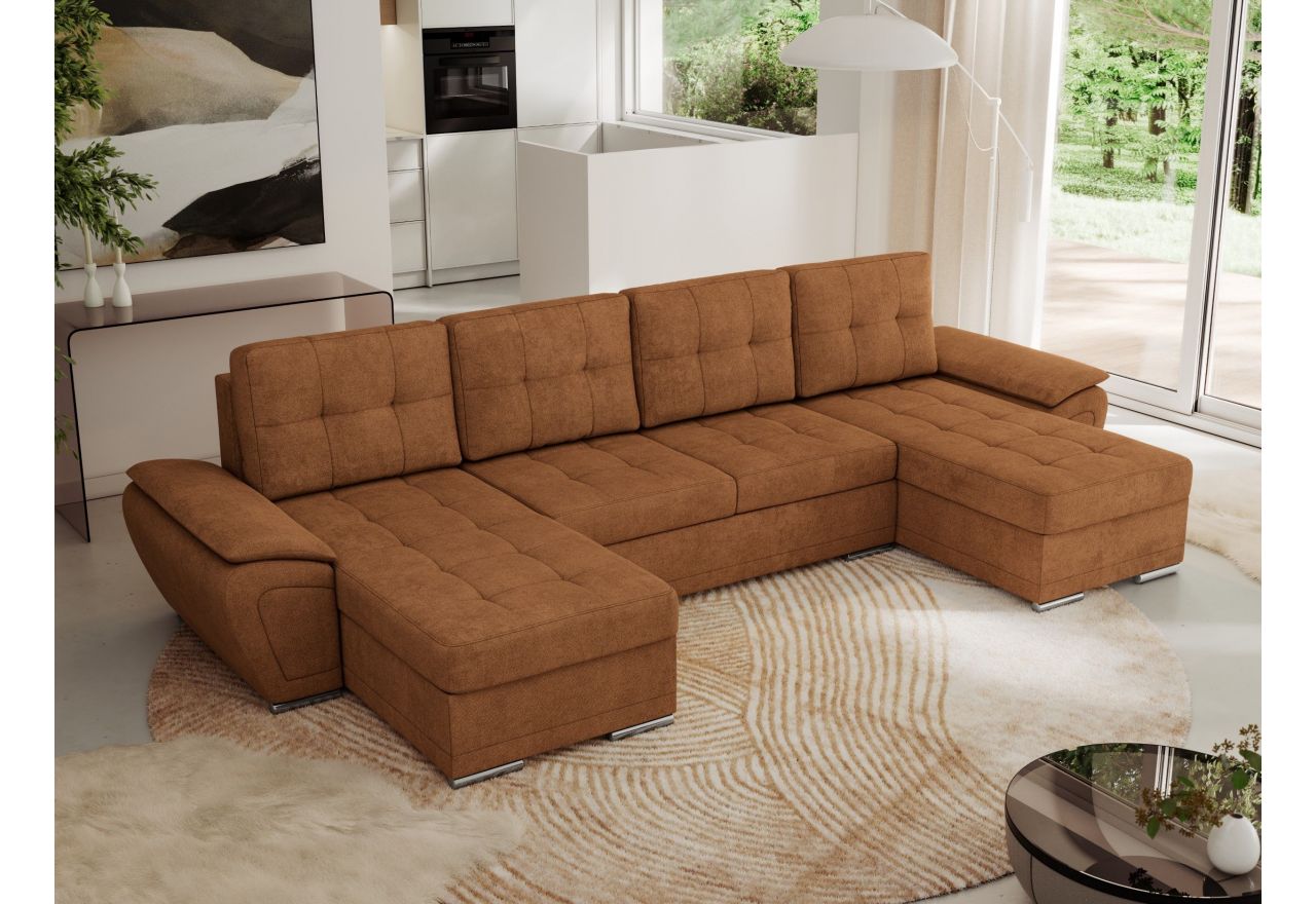 Narożnik UMBRIA U - uniwersalny - pomarańczowy, struktura