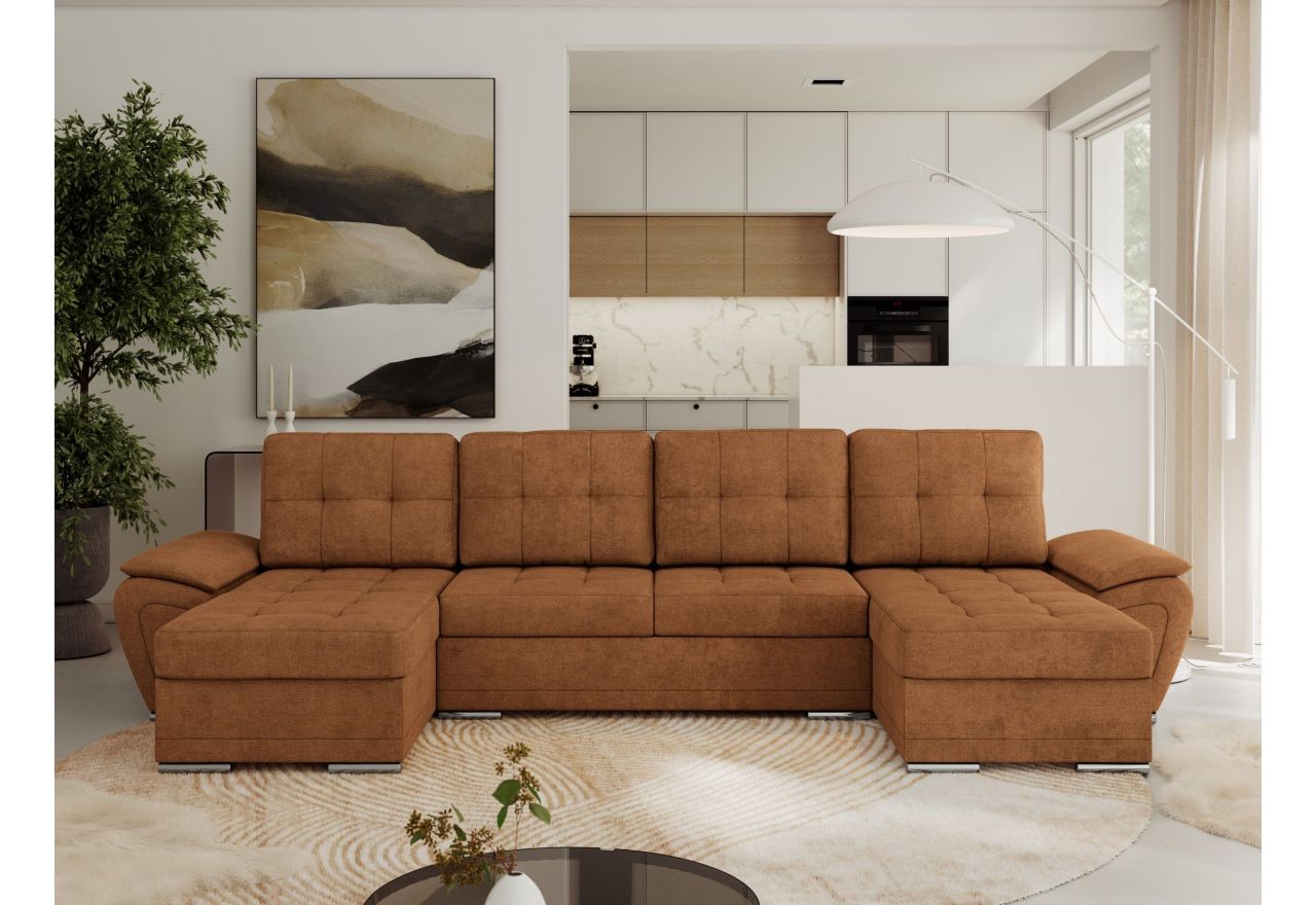 Narożnik UMBRIA U - uniwersalny - pomarańczowy, struktura