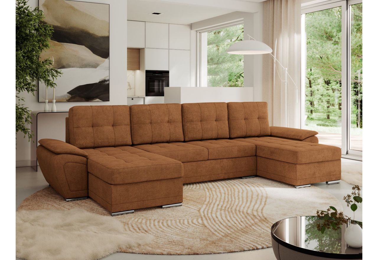 Narożnik UMBRIA U - uniwersalny - pomarańczowy, struktura