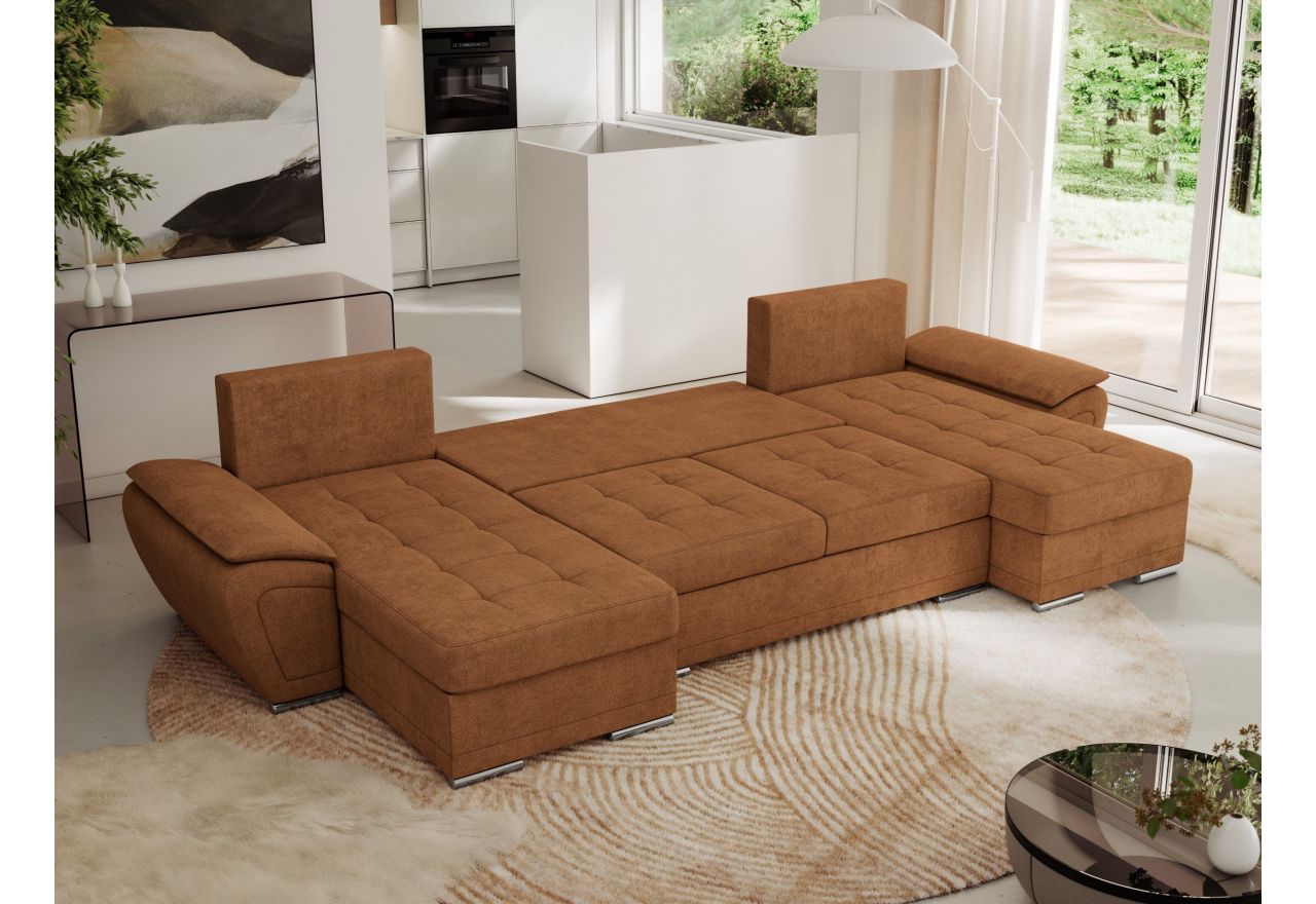 Narożnik UMBRIA U - uniwersalny - pomarańczowy, struktura