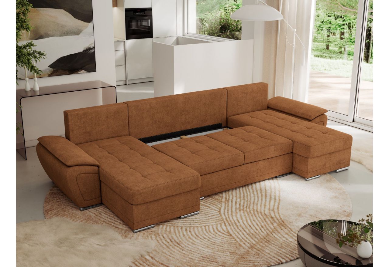 Narożnik UMBRIA U - uniwersalny - pomarańczowy, struktura