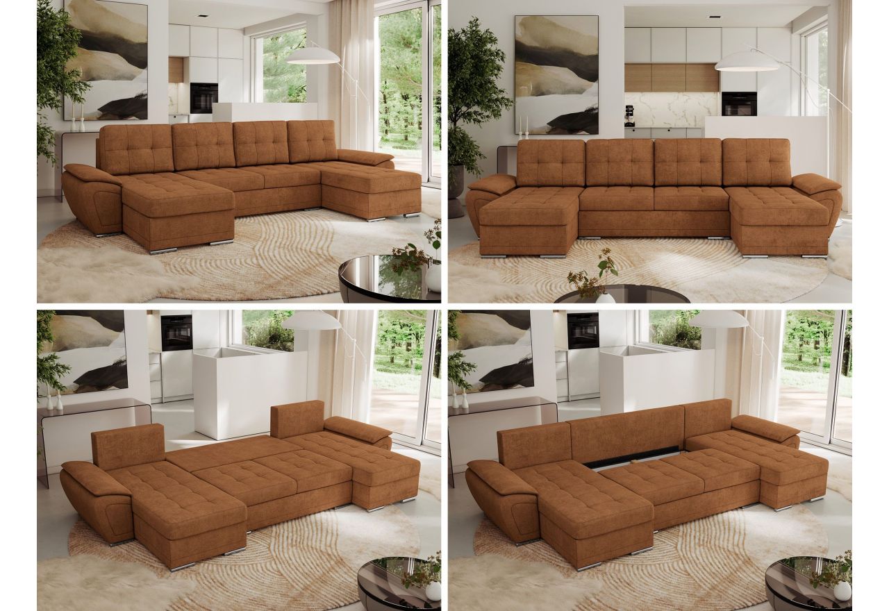 Narożnik UMBRIA U - uniwersalny - pomarańczowy, struktura