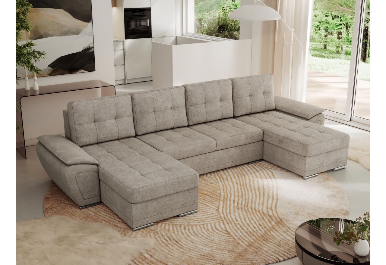 Narożnik UMBRIA U - uniwersalny - beżowy, struktura