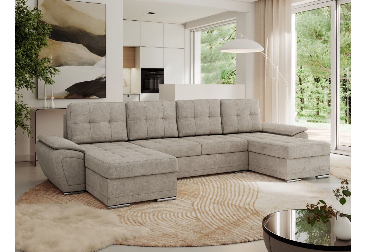 Narożnik UMBRIA U - uniwersalny - beżowy, struktura