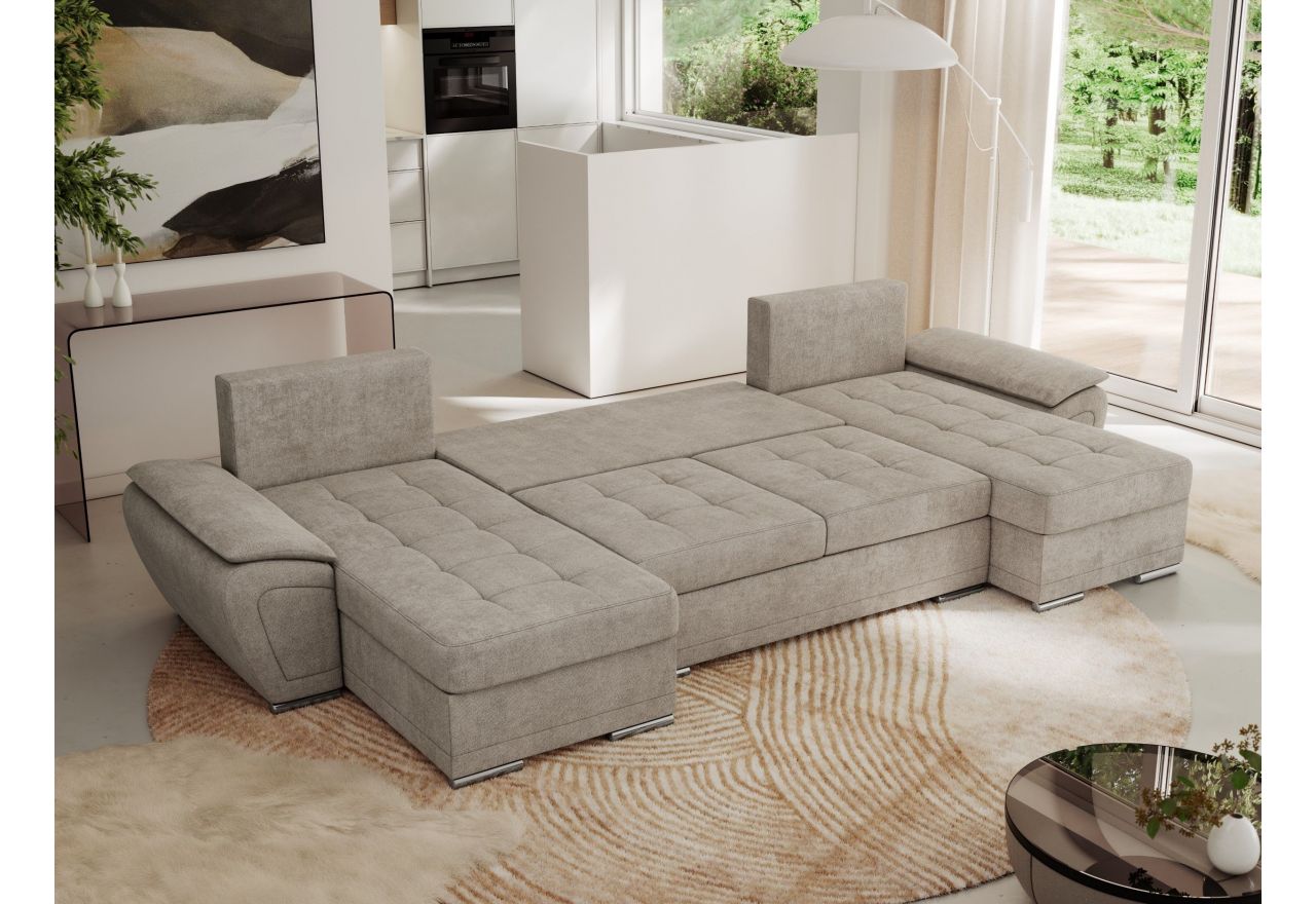 Narożnik UMBRIA U - uniwersalny - beżowy, struktura