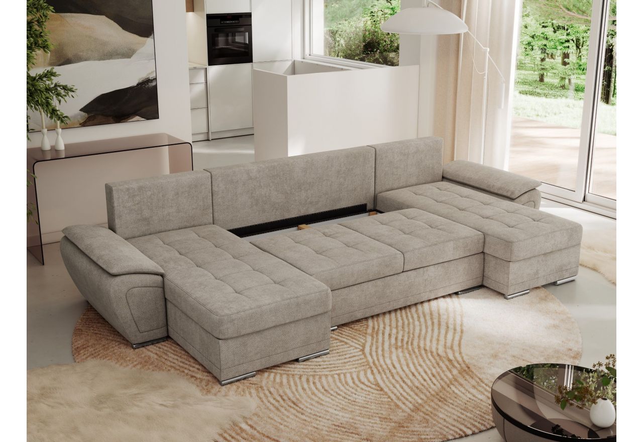 Narożnik UMBRIA U - uniwersalny - beżowy, struktura