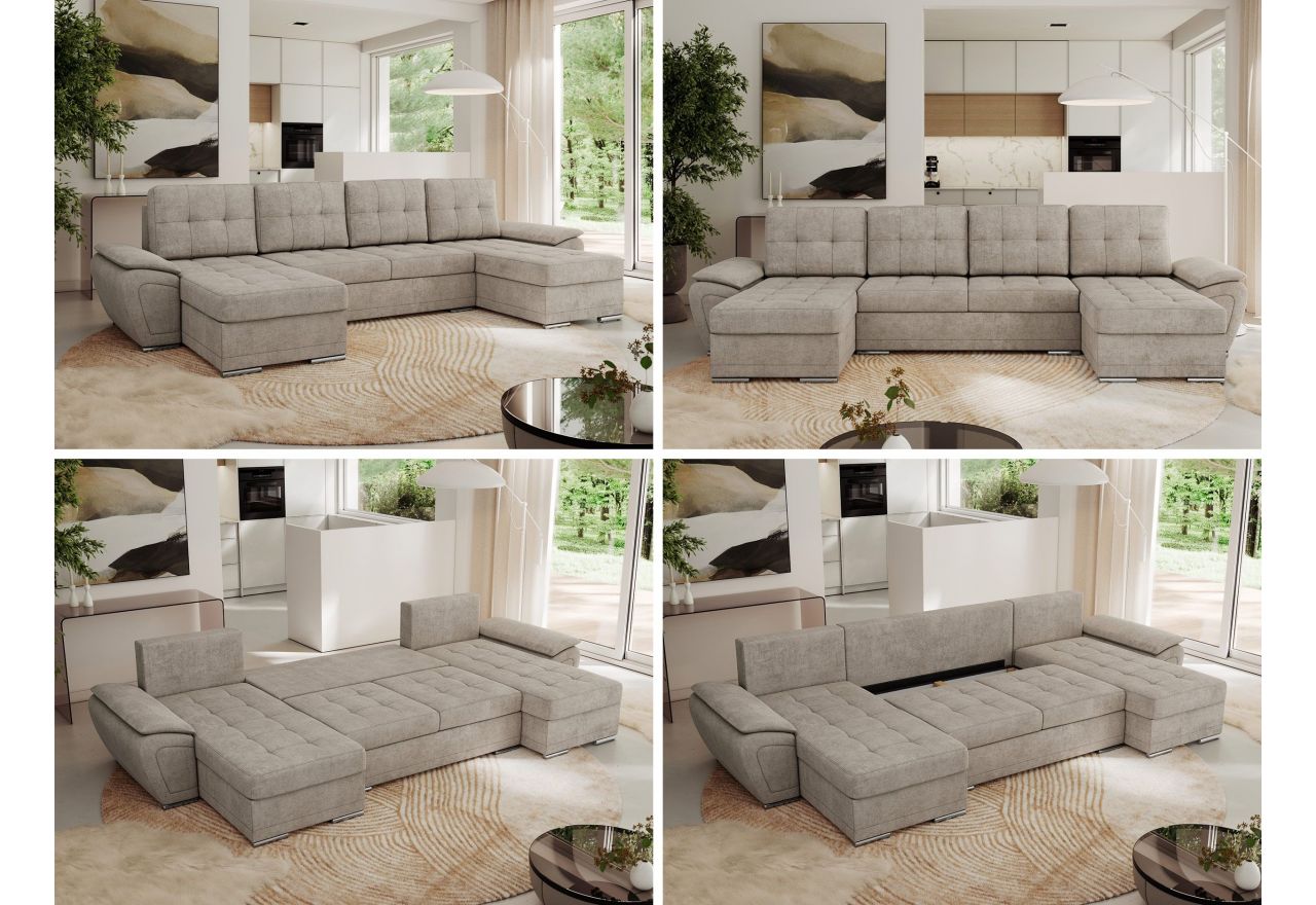 Narożnik UMBRIA U - uniwersalny - beżowy, struktura