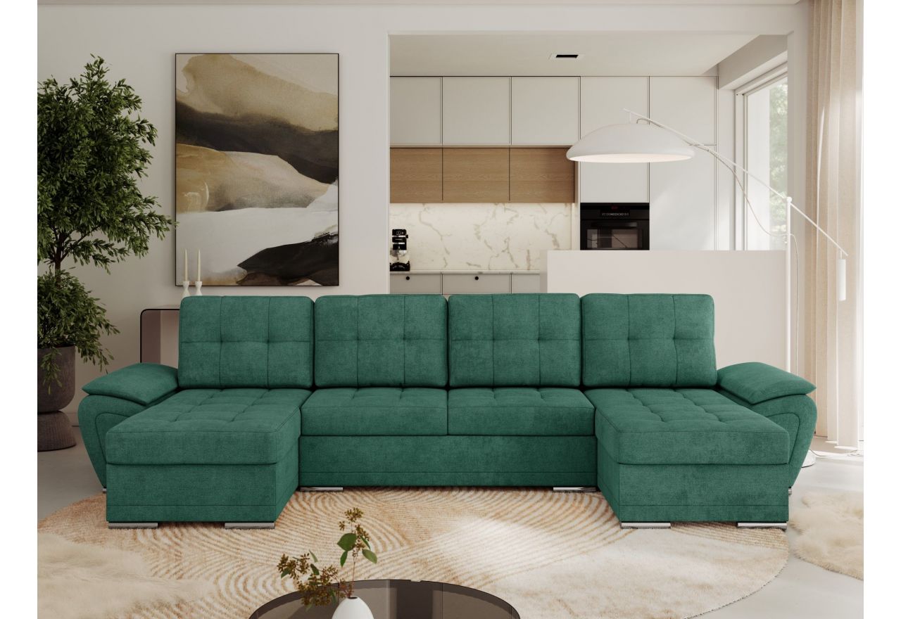 Narożnik UMBRIA U - uniwersalny - ciemnozielony, struktura