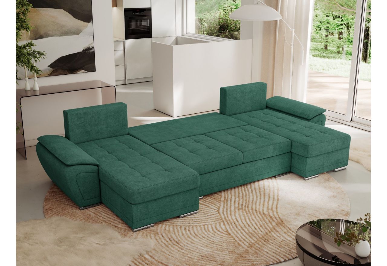 Narożnik UMBRIA U - uniwersalny - ciemnozielony, struktura