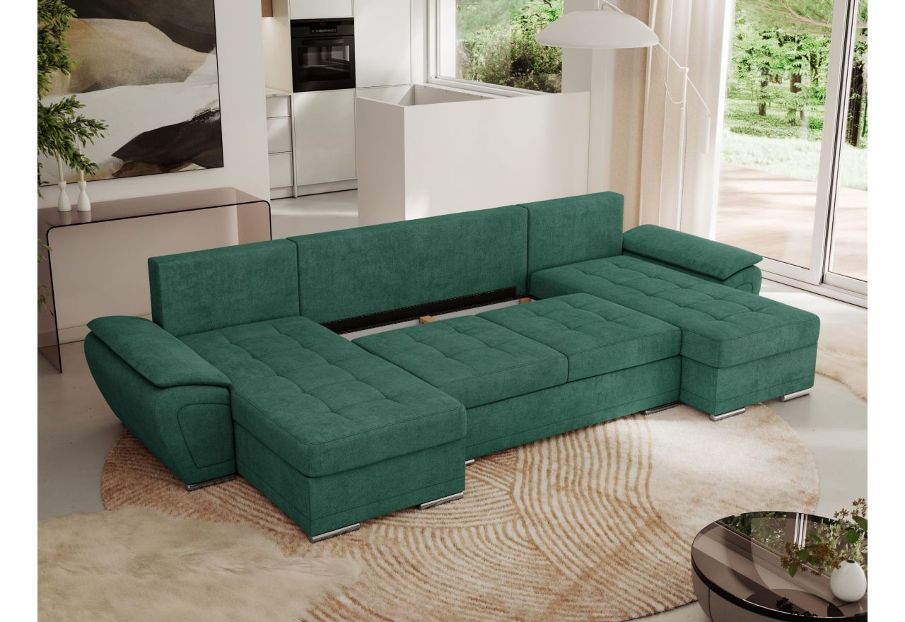 Narożnik UMBRIA U - uniwersalny - ciemnozielony, struktura