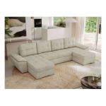 Narożnik UMBRIA U - uniwersalny - beżowy, welwet