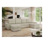 Narożnik UMBRIA U - uniwersalny - beżowy, welwet