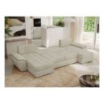 Narożnik UMBRIA U - uniwersalny - beżowy, welwet