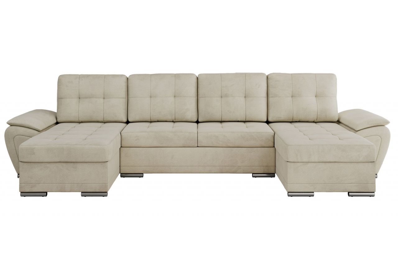 Narożnik UMBRIA U - uniwersalny - beżowy, welwet