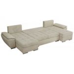 Narożnik UMBRIA U - uniwersalny - beżowy, welwet