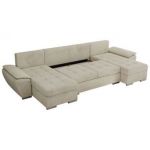 Narożnik UMBRIA U - uniwersalny - beżowy, welwet