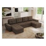 Narożnik UMBRIA U - uniwersalny - brązowy, welwet