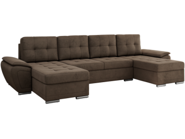 Narożnik UMBRIA U - uniwersalny - brązowy, welwet