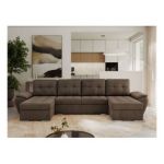 Narożnik UMBRIA U - uniwersalny - brązowy, welwet