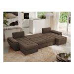 Narożnik UMBRIA U - uniwersalny - brązowy, welwet