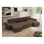 Narożnik UMBRIA U - uniwersalny - brązowy, welwet