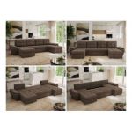 Narożnik UMBRIA U - uniwersalny - brązowy, welwet