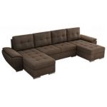 Narożnik UMBRIA U - uniwersalny - brązowy, welwet