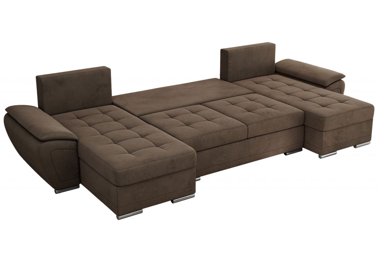 Narożnik UMBRIA U - uniwersalny - brązowy, welwet