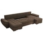 Narożnik UMBRIA U - uniwersalny - brązowy, welwet