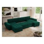 Narożnik UMBRIA U - uniwersalny - ciemnozielony, welwet