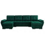 Narożnik UMBRIA U - uniwersalny - ciemnozielony, welwet