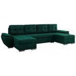 Narożnik UMBRIA U - uniwersalny - ciemnozielony, welwet