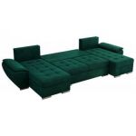 Narożnik UMBRIA U - uniwersalny - ciemnozielony, welwet